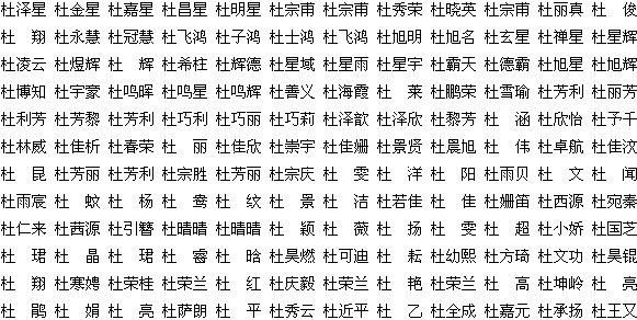 杜姓来源 杜氏姓名大全