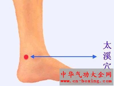 按按人体太溪穴 养肾补全身