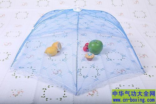 用纱罩罩着食物 